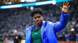 Endrick jogador do Palmeiras durante partida contra o San Lorenzo no estádio Arena Allianz Parque pelo campeonato Copa Libertadores 2024.