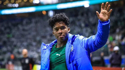 Endrick jogador do Palmeiras durante partida contra o San Lorenzo no estádio Arena Allianz Parque pelo campeonato Copa Libertadores 2024.