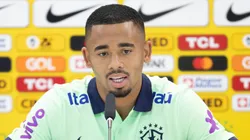 MT - CUIABA - 09/10/2023 - SELECAO BRASILEIRA, COLETIVA - Gabriel Jesus jogador da Selecao Brasileira durante coletiva de imprensa realizada no Arena Pantanal.