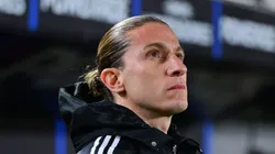 Filipe Luís durante jogo do Fla contra o Estudiantes.