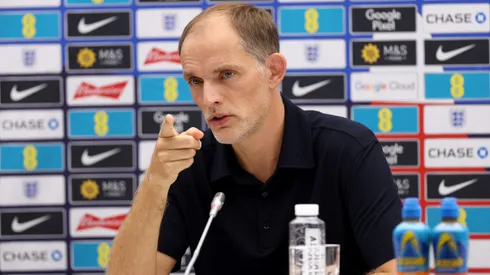 Tuchel durante coletiva. Photo by Michael Regan/Getty Images