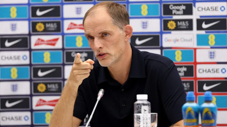 Tuchel durante coletiva. Photo by Michael Regan/Getty Images