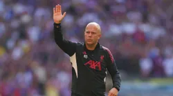 Arne Slot é o atual técnico do Liverpool. Photo by Julian Finney/Getty Images