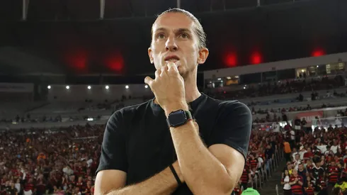 Filipe Luís, técnico do Flamengo em partida pelo campeonato brasileiro (Foto: Wagner Meier/Getty Images)