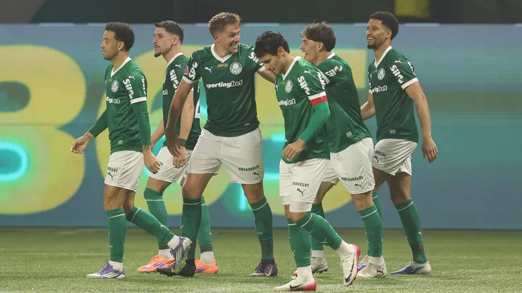 Palmeiras comemora gol contra o Juventude (Cesar Greco/Palmeiras)