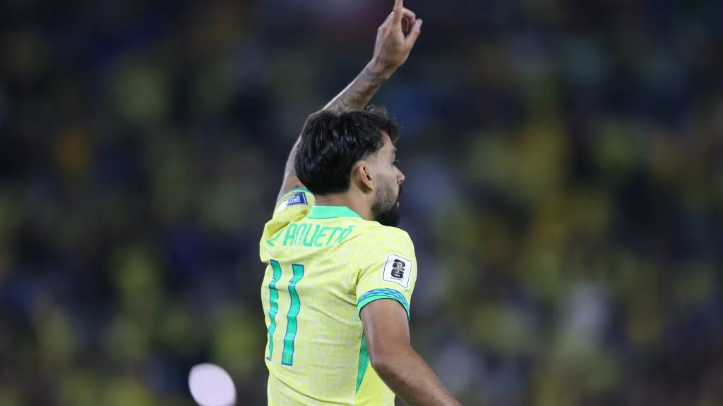 RJ – RIO DE JANEIRO – 04/09/2025 – ELIMINATORIAS COPA DO MUNDO 2026, BRASIL X CHILE – Lucas Paqueta jogador do Brasil comemora seu gol durante a partida contra o Chile no Maracana no Rio de Janeiro (RJ), pelas Eliminatorias da Copa do Mundo 2026. Foto: Marlon Costa/AGIF