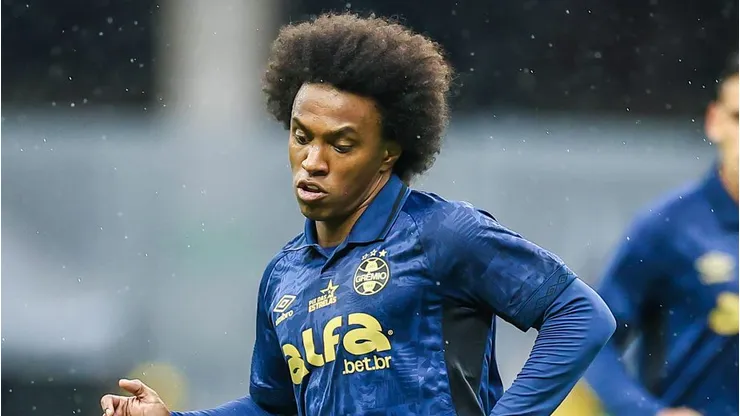 Willian durante partida contra o Vitória, na Arena, pelo Brasileirão. Foto: Lucas Uebel/Grêmio FBPA