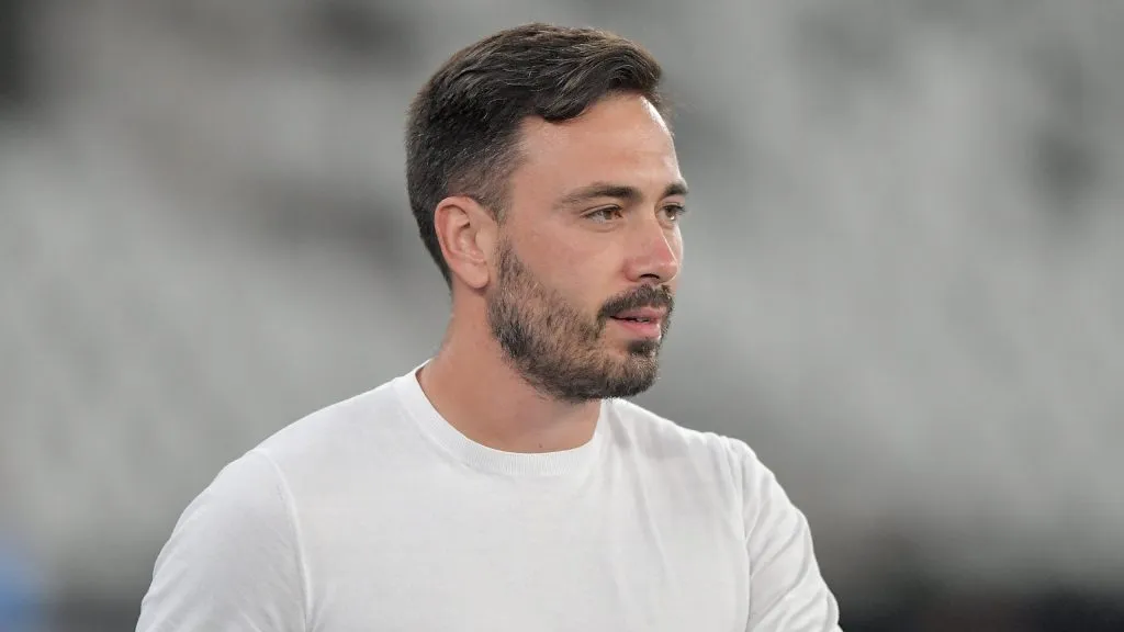 Davide Ancelotti tecnico do Botafogo durante partida contra o Bahia no estadio Engenhao pelo campeonato Brasileiro A 2025. Foto: Thiago Ribeiro/AGIF