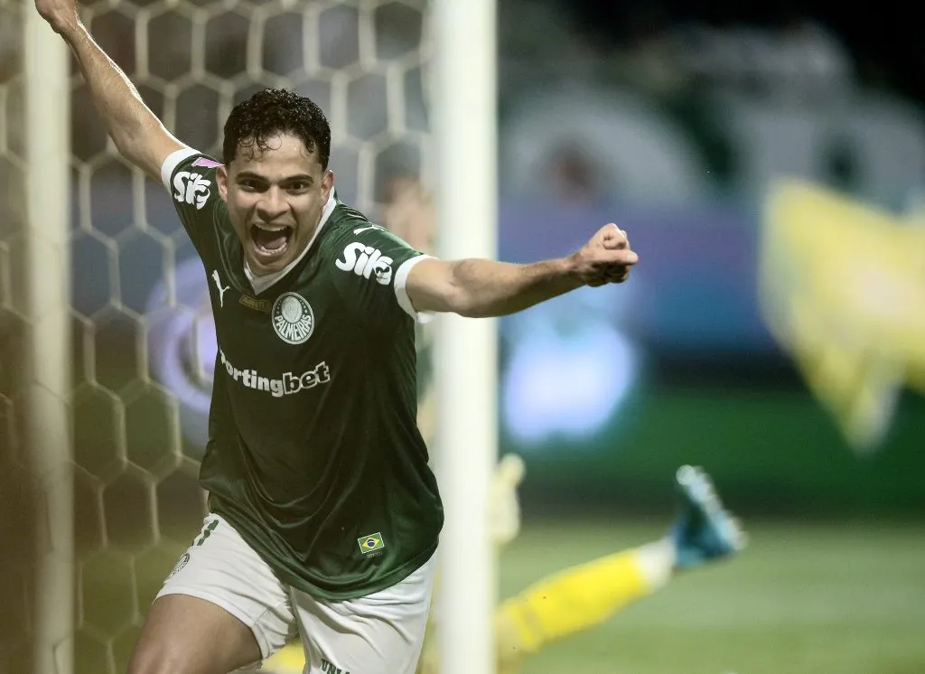 Bruno Rodrigues comemora seu gol pelo Palmeiras. Foto: Alan Morici/AGIF