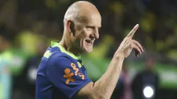 Taffarel durante partida entre Brasil e Equador, no Estádio Couto Pereira, pelas Eliminatórias para a Copa do Mundo de 2026.