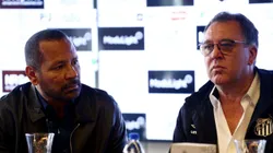 SP - SANTOS - 09/06/2025 - SANTOS, NOVO CT DA BASE - Coletiva de imprensa realizada durante a inauguracao das novas instalacoes do CT Rei Pele, reformado em parceria com a empresa NR Sports, de propriedade de Neymar Jr. No evento, o presidente Marcelo Teixeira e o pai do atleta apresentaram o projeto de um novo centro de treinamento.