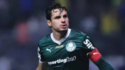 Raphael Veiga jogador do Palmeiras comemora seu gol durante partida contra o Juventude no estadio Arena Allianz Parque pelo campeonato Brasileiro A 2025. Foto: Ettore Chiereguini/AGIF
