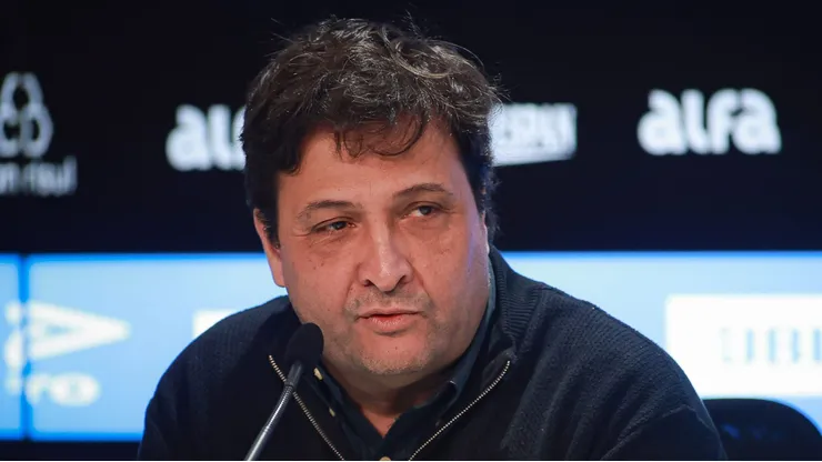 RS - PORTO ALEGRE - 29/08/2025 - GREMIO, COLETIVA DE APRESENTACAO DE ARTHUR - Alberto Guerra Presidente do Gremio durante em coletiva de imprensa realizada no Arena do Gremio.