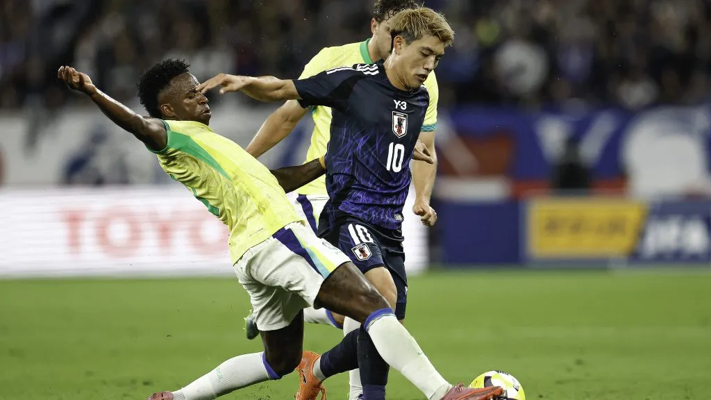 Vini Jr. em ação no duelo contra o Japão – FOTO: @RAFAELRIBEIRORIO I CBF