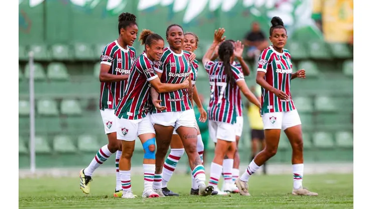 Tricolores comemoram vitória. Foto: Marina Garcia/Fluminense FC