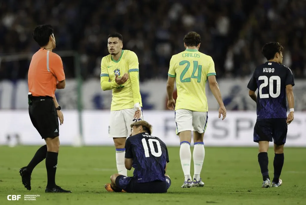 Martinelli reclama com arbitragem em derrota do Brasil para o Japão nesta terça-feira – FOTO: @RAFAELRIBEIRORIO I CBF