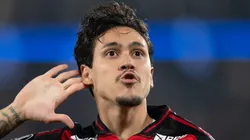 RJ - RIO DE JANEIRO - 18/09/2025 - COPA LIBERTADORES 2025, FLAMENGO X ESTUDIANTES - Pedro jogador do Flamengo comemora seu gol durante partida contra o Estudiantes no estadio Maracana pelo campeonato Copa Libertadores 2025.