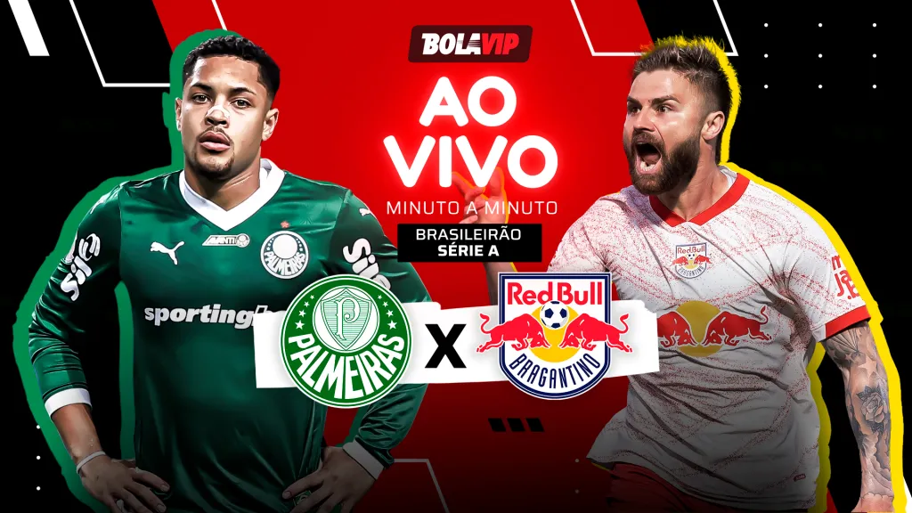 Palmeiras x Bragantino - Acompanhe ao vivo e de graça pelo Brasileirão. Foto: Marcello Zambrana/AGIF - Foto: Diogo Reis/AGIF