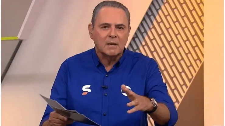 Luis Roberto, narrador da TV Globo em Santos x Corinthians