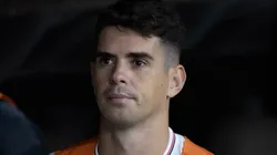 Oscar durante partida entre Fortaleza x SPFC