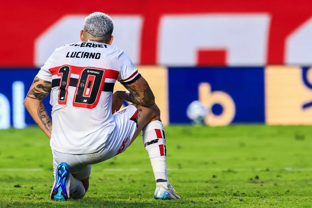 Luciano jogador do Sao Paulo durante partida contra o Palmeiras no estadio Morumbi pelo campeonato Brasileiro A 2025. Foto: Marcello Zambrana/AGIF
