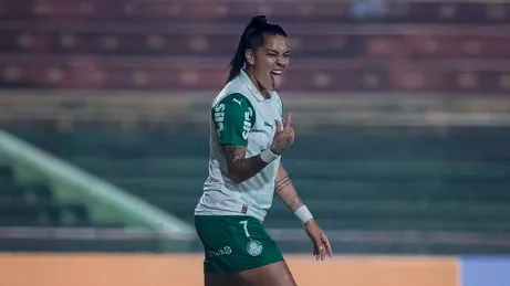 Jogadora do Palmeiras celebra gol na Brasil Ladies Cup