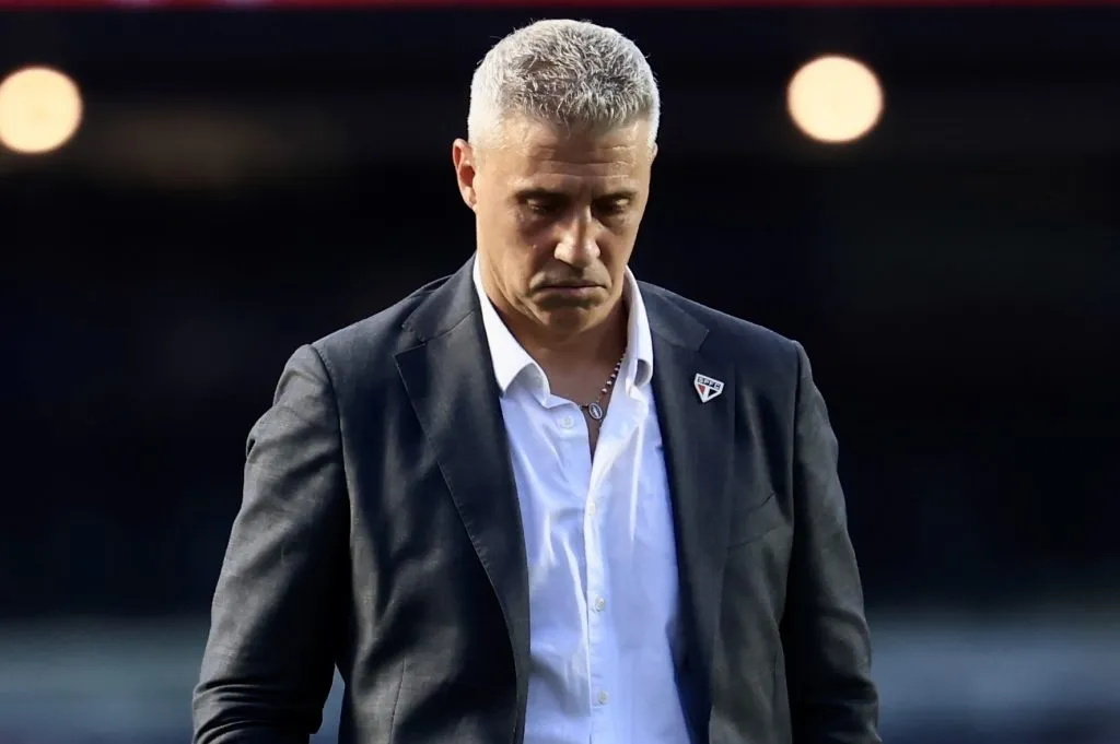 Crespo tecnico do Sao Paulo durante partida contra o Palmeiras no estadio Morumbi pelo campeonato Brasileiro A 2025. Foto: Marcello Zambrana/AGIF