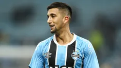 PORTO ALEGRE, BRAZIL - JUNE 12: Cristian Olivera of Gremio reacts during the match between Gremio and Corinthians as part of Brasileirao 2025 at Arena do Gremio on June 12, 2025 in Porto Alegre, Brazil. (Photo by Pedro H. Tesch/Getty Images)