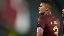 Thiago Silva, jogador do Fluminense, comemora seu gol durante partida contra o Juventude no estadio Maracana pelo campeonato Brasileiro A 2025. Foto: Jorge Rodrigues/AGIF