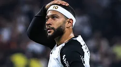 SP - SAO PAULO - 06/05/2025 - COPA SUL-AMERICANA 2025, CORINTHIANS X AMERICA DE CALI - Memphis Depay jogador do Corinthians durante partida contra o America de Cali no estadio Arena Corinthians pelo campeonato Copa Sul-americana 2025. Foto: Fabio Giannelli/AGIF