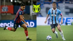 Rodrigo Nestor do Bahia e Marcos Rocha do Grêmio - Fotos: Jhony Pinho/AGIF e Maxi Franzoi/AGIF