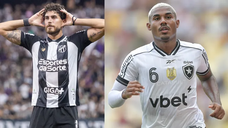 Pedro Raúl e Cuiabano vão se enfrentar em Ceará x Botafogo - Fotos: Lucas Emanuel/AGIF e Thiago Ribeiro/AGIF