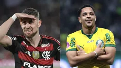 Jorginho e Vitor Roque vieram da Europa. Fotos: Thiago Ribeiro/AGIF e Marcello Zambrana/AGIF