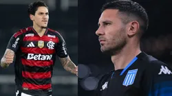 Pedro e Adrian Martínez são os destaques de Flamengo e Racing - Fotos: Jorge Rodrigues/AGIF e Ettore Chiereguini/AGIF