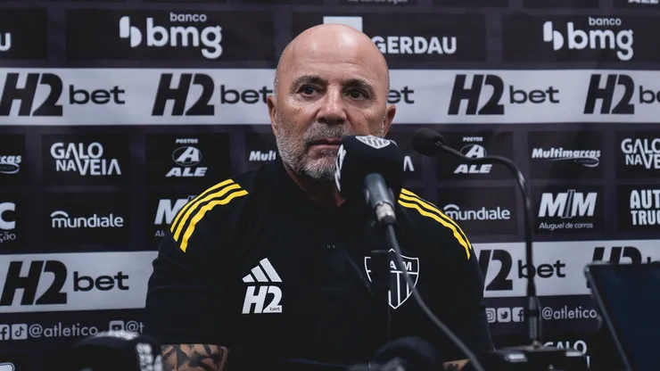 Jorge Sampaoli, na coletiva depois da derrota para o Corinthians (Pedro Souza / Atlético)