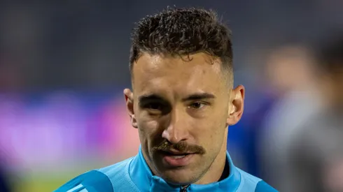 Léo Ortiz durante partida contra o Bragantino.