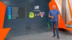 Edição do RJ do Globo Esporte mostrou Flamengo na liderança do Brasileirão Betano - Foto: Reprodução/Globo