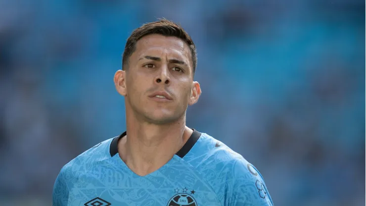 RS - PORTO ALEGRE - 13/09/2025 - BRASILEIRO A 2025, GREMIO X MIRASSOL - Cristian Pavon jogador do Gremio durante partida contra o Mirassol no estadio Arena do Gremio pelo campeonato Brasileiro A 2025.