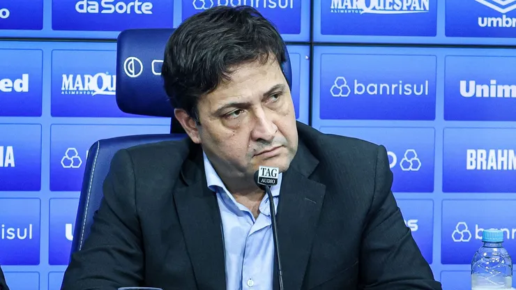 RS - PORTO ALEGRE - 29/06/2023 - GREMIO, COLETIVA DO PRESIDENTE ALBERTO GUERRA - Alberto Guerra presidente do Gremio durante em coletiva de imprensa realizada no CT Luiz Carvalho.
