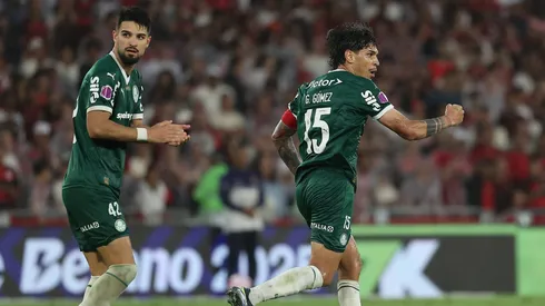 Gustavo Gómez e Flaco Lopez do Palmeiras durante partida contra o Flamengo - (Photo by Wagner Meier/Getty Images)