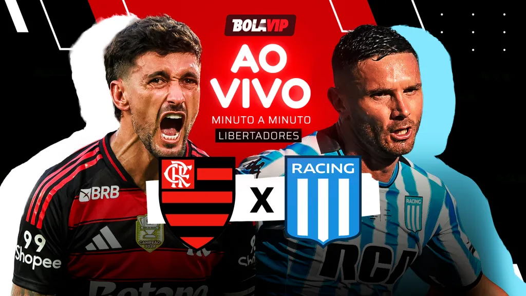 Flamengo x Racing foi transmitido ao vivo pelo Bolavip Brasil. Fotos: Lucas Figueiredo/Getty Images e Christian Alvarenga/Getty Images