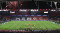 Mosaico preparado por torcida do Flamengo emocionou na entrada dos jogadores no Maracanã - Foto: Reprodução/Ge TV