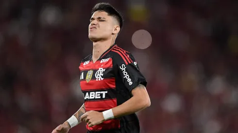 Luiz Araujo, jogador do Flamengo, durante partida contra o Atletico-MG no estadio Maracana pelo campeonato Brasileiro A 2025. Foto: Thiago Ribeiro/AGIF