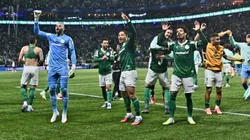 SP - SAO PAULO - 24/09/2025 - COPA LIBERTADORES 2025, PALMEIRAS X RIVER PLATE - jogadores do Palmeiras comemoram vitoria durante partida contra o River Plate no estadio Arena Allianz Parque pelo campeonato Copa Libertadores 2025. Foto: Alan Morici/AGIF