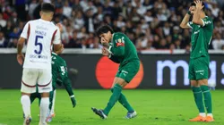 QUITO, ECUADOR - OCTOBER 23: Gustavo Gomez of Palmeiras reacts during the Copa CONMEBOL Libertadores 2025 first-leg semifinal match between LDU Quito and Palmeiras at Rodrigo Paz Delgado Stadium on October 23, 2025 in Quito, Ecuador. (Photo by Franklin Jacome/Getty Images)