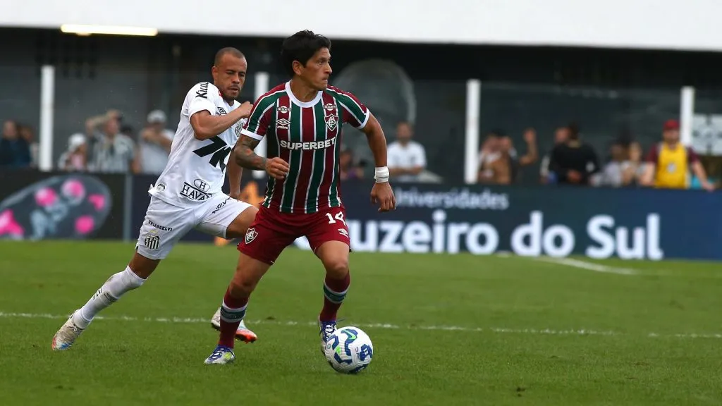 SP – SANTOS – 31/08/2025 – BRASILEIRO A 2025, SANTOS X FLUMINENSE – German Cano jogador do Fluminense durante partida contra o Santos no estadio Vila Belmiro pelo campeonato Brasileiro A 2025. Foto: Mauricio De Souza/AGIF