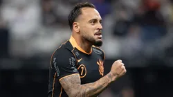 Maycon marcou o gol do Corinthians na vitória sobre o Atlético-MG. Foto: Joisel Amaral/AGIF