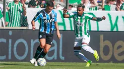 Monsalve jogador do Gremio durante partida contra o Juventude no estadio Alfredo Jaconi pelo campeonato Gaucho 2025. Foto: Luiz Erbes/AGIF