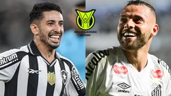 Santi Rodríguez do Botafogo e Guilherme do Santos - Fotos: Thiago Ribeiro/AGIF e Jota Erre/AGIF