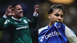 Vitor Roque e Kaio Jorge em Palmeiras x Cruzeiro. FotoxFoto: Vitor Roque (Ettore Chiereguini/AGIF); Kaio Jorge ( Gilson Lobo/AGIF)